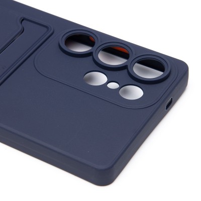 Чехол-накладка для Samsung Galaxy S25 Ultra (темно-синий) - SC337 с картхолдером