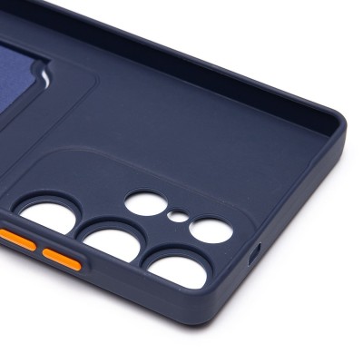 Чехол-накладка для Samsung Galaxy S25 Ultra (темно-синий) - SC337 с картхолдером