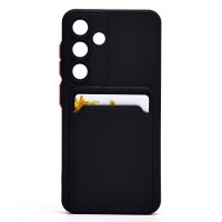 Чехол-накладка для Samsung Galaxy S25 (черный) - SC337 с картхолдером