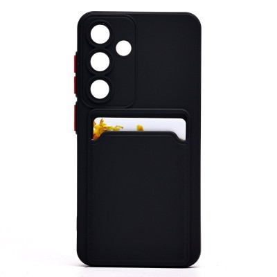 Чехол-накладка для Samsung Galaxy S25 (черный) - SC337 с картхолдером Чехол-накладка для Samsung Galaxy S25 (черный) - SC337 с картхолдером