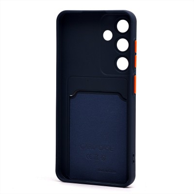 Чехол-накладка для Samsung Galaxy S25 (темно-синий) - SC337 с картхолдером