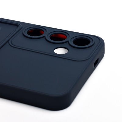 Чехол-накладка для Samsung Galaxy S25 (темно-синий) - SC337 с картхолдером