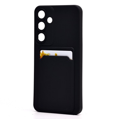 Чехол-накладка для Samsung Galaxy S25+ (черный) - SC337 с картхолдером