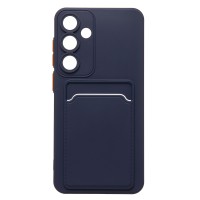 Чехол-накладка для Samsung Galaxy S25+ (темно-синий) - SC337 с картхолдером Чехол-накладка для Samsung Galaxy S25+ (темно-синий) - SC337 с картхолдером