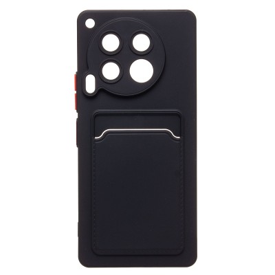 Чехол-накладка для Tecno Camon 30 4G (черный) - SC337 с картхолдером