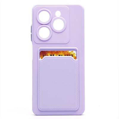 Чехол-накладка для Tecno Pop 8 (светло-фиолетовый) - SC337 с картхолдером