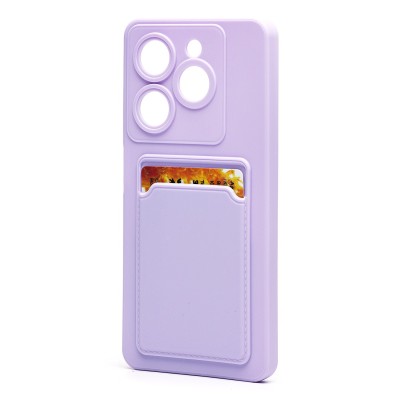 Чехол-накладка для Tecno Pop 8 (светло-фиолетовый) - SC337 с картхолдером