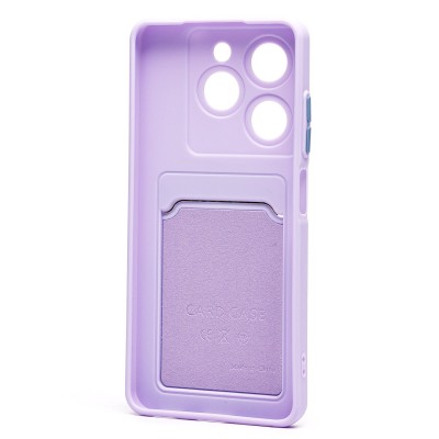 Чехол-накладка для Tecno Pop 8 (светло-фиолетовый) - SC337 с картхолдером