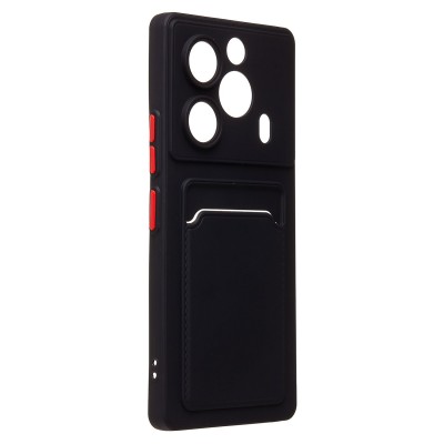 Чехол-накладка для Tecno Pova 6 4G (черный) - SC337 с картхолдером Чехол-накладка для Tecno Pova 6 4G (черный) - SC337 с картхолдером