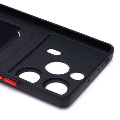 Чехол-накладка для Tecno Pova 6 4G (черный) - SC337 с картхолдером Чехол-накладка для Tecno Pova 6 4G (черный) - SC337 с картхолдером