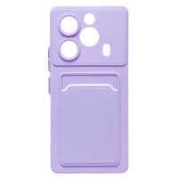 Чехол-накладка для Tecno Pova 6 4G (светло-фиолетовый) - SC337 с картхолдером Чехол-накладка для Tecno Pova 6 4G (светло-фиолетовый) - SC337 с картхолдером