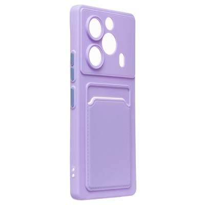 Чехол-накладка для Tecno Pova 6 4G (светло-фиолетовый) - SC337 с картхолдером Чехол-накладка для Tecno Pova 6 4G (светло-фиолетовый) - SC337 с картхолдером