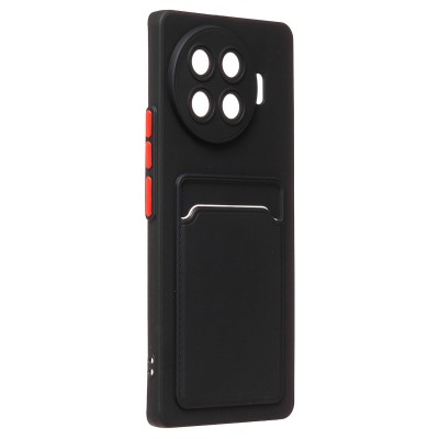 Чехол-накладка для Tecno Spark 20 Pro+ (черный) - SC337 с картхолдером