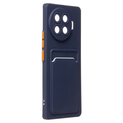 Чехол-накладка для Tecno Spark 20 Pro+ (темно-синий) - SC337 с картхолдером