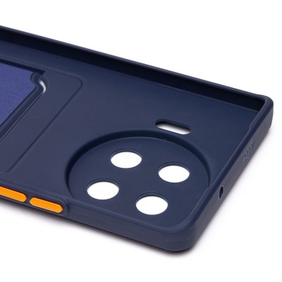 Чехол-накладка для Tecno Spark 20 Pro+ (темно-синий) - SC337 с картхолдером