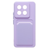 Чехол-накладка для Xiaomi 14 Pro (светло-фиолетовый) - SC337 с картхолдером