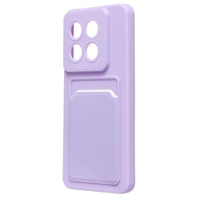 Чехол-накладка для Xiaomi 14 Pro (светло-фиолетовый) - SC337 с картхолдером