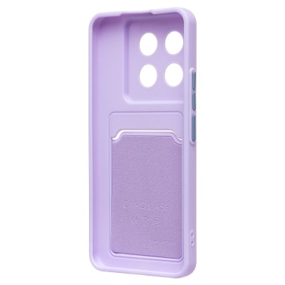 Чехол-накладка для Xiaomi 14 Pro (светло-фиолетовый) - SC337 с картхолдером