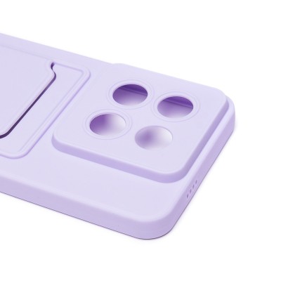 Чехол-накладка для Xiaomi 14 Pro (светло-фиолетовый) - SC337 с картхолдером