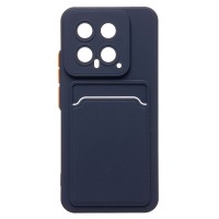 Чехол-накладка для Xiaomi 14 (темно-синий) - SC337 с картхолдером