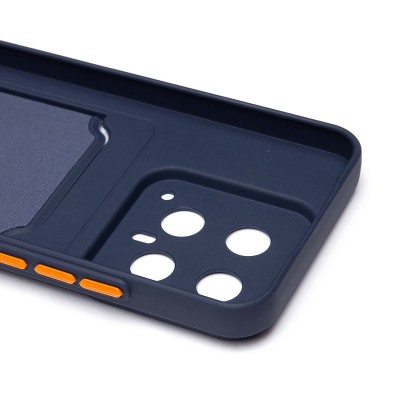 Чехол-накладка для Xiaomi 14 (темно-синий) - SC337 с картхолдером