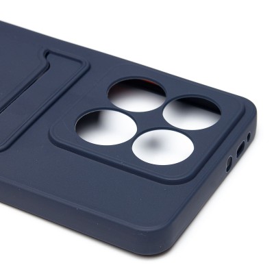 Чехол-накладка для Xiaomi 14T Pro (темно-синий) - SC337 с картхолдером