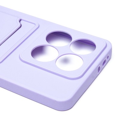 Чехол-накладка для Xiaomi 14T Pro (светло-фиолетовый) - SC337 с картхолдером