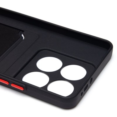 Чехол-накладка для Xiaomi 14T (черный) - SC337 с картхолдером