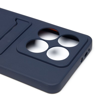 Чехол-накладка для Xiaomi 14T (темно-синий) - SC337 с картхолдером