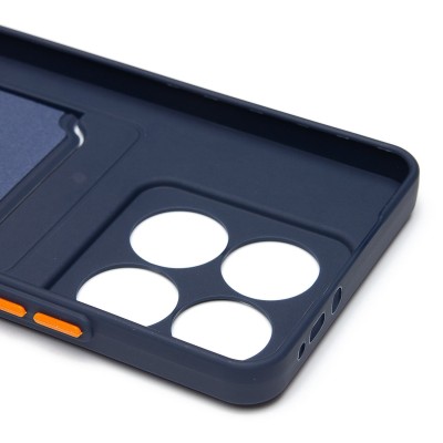 Чехол-накладка для Xiaomi 14T (темно-синий) - SC337 с картхолдером