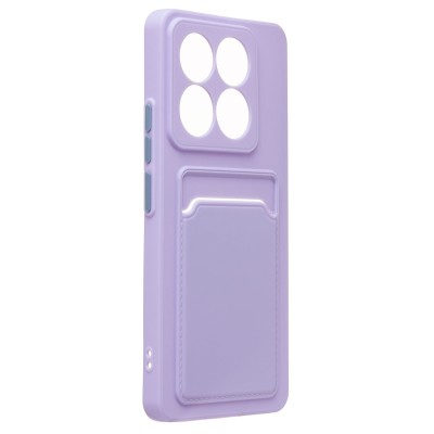 Чехол-накладка для Xiaomi 14T (светло-фиолетовый) - SC337 с картхолдером