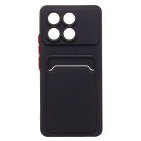 Чехол-накладка для Xiaomi Poco F6 Pro (черный) - SC337 с картхолдером
