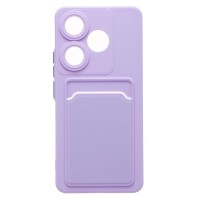Чехол-накладка для Xiaomi Poco F6 (светло-фиолетовый) - SC337 с картхолдером