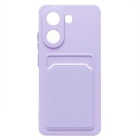 Чехол-накладка для Xiaomi Poco X7 Pro (светло-фиолетовый) - SC337 с картхолдером