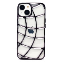Чехол-накладка для Apple iPhone 14 (прозрачный/черный) - SC340