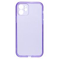 Чехол-накладка для Apple iPhone 12 (прозрачный/фиолетовый) - SC344