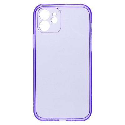 Чехол-накладка для Apple iPhone 12 (прозрачный/фиолетовый) - SC344