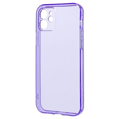Чехол-накладка для Apple iPhone 12 (прозрачный/фиолетовый) - SC344