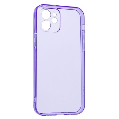 Чехол-накладка для Apple iPhone 12 (прозрачный/фиолетовый) - SC344