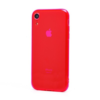 Чехол-накладка для Apple iPhone XR (прозрачный/розовый) - SC344