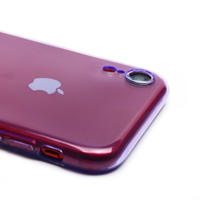 Чехол-накладка для Apple iPhone XR (прозрачный/фиолетовый) - SC344