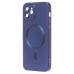 Чехол-накладка для Apple iPhone 12 (темно-синий) - SM020 Matte SafeMag