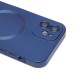 Чехол-накладка для Apple iPhone 12 (темно-синий) - SM020 Matte SafeMag