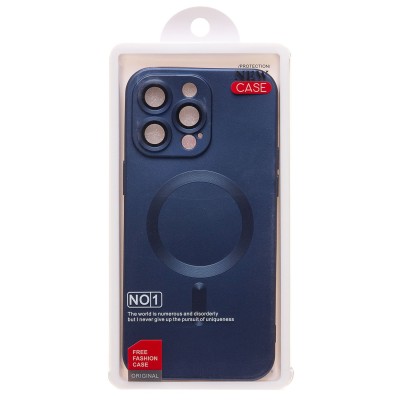 Чехол-накладка для Apple iPhone 15 Pro Max (темно-синий) - SM020 Matte SafeMag