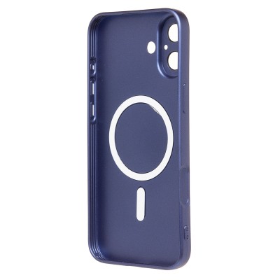 Чехол-накладка для Apple iPhone 16 Plus (темно-синий) - SM020 Matte SafeMag