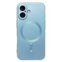 Чехол-накладка для Apple iPhone 16 (голубой) - SM020 Matte SafeMag