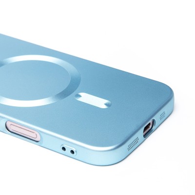 Чехол-накладка для Apple iPhone 16 (голубой) - SM020 Matte SafeMag