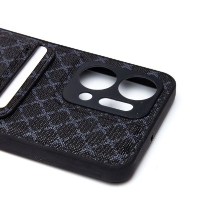 Чехол-накладка для Honor X7a (черный) - SM022 c картхолдером