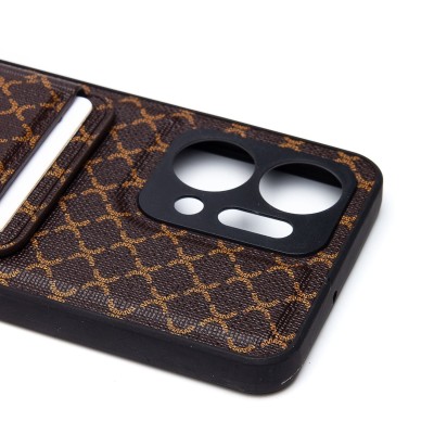 Чехол-накладка для Honor X7a (кофейный) - SM022 c картхолдером