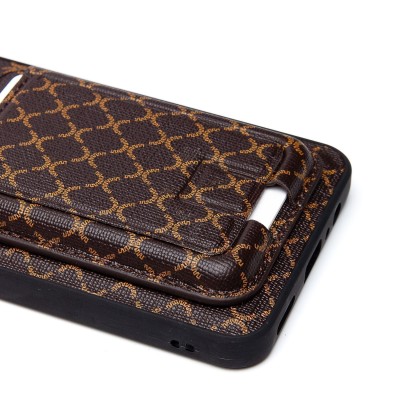 Чехол-накладка для Honor X7a (кофейный) - SM022 c картхолдером